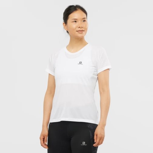 White Salomon Cross Rebel Short Sleeve Women's T-Shirts | IE HW1859